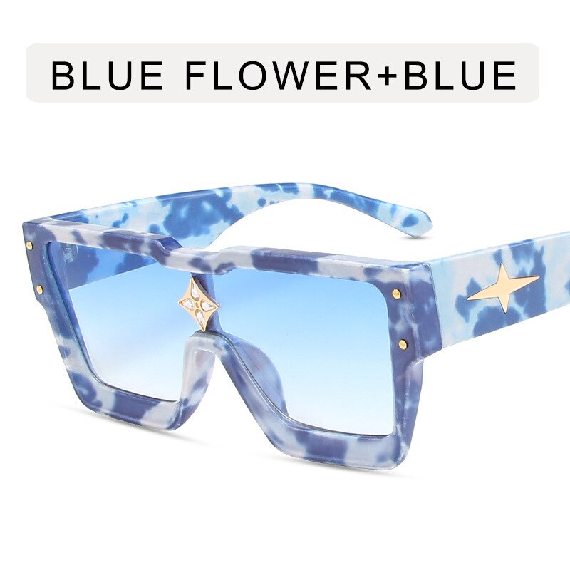 Oversize 2023 square star Sunglasses elegant women's Diamond Flower sunglasses men's driving glasses Uv400