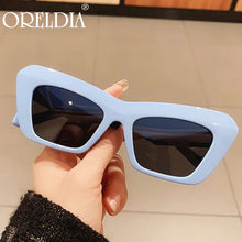 Load image into Gallery viewer, Oversize Candy Color Square Cat Eye Sunglasses For Women Band Elegant Gradient Sun Glasses Female Blue Clear Eyewear