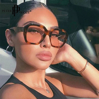 Oversize Glasses Frame Vintage Square Optical Spectacles Frame Women Clear Computer Eyeglasses Punk Transparent Fake Glasses