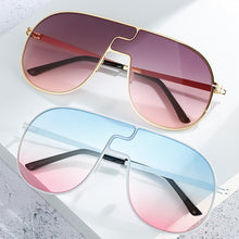 Load image into Gallery viewer, Oversize One-Piece Sunglasses Steam Punk Mteal Frame Eye Wear Glasses Brand Designer For Women Men Orange Frame Eyeglasses UV400