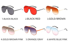 Load image into Gallery viewer, Oversize One-Piece Sunglasses Steam Punk Mteal Frame Eye Wear Glasses Brand Designer For Women Men Orange Frame Eyeglasses UV400