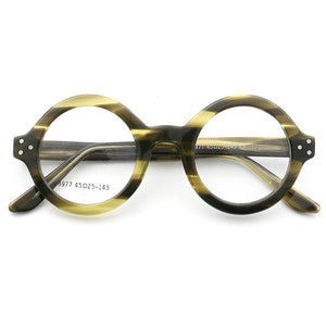 Oversize Round Women Eyeglasses Handmade Thick Acetate Frames Full-rim Optical Glasses Frames Men Eyewear Optic rx-able Black