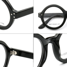 Load image into Gallery viewer, Oversize Round Women Eyeglasses Handmade Thick Acetate Frames Full-rim Optical Glasses Frames Men Eyewear Optic rx-able Black