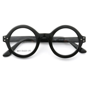 Oversize Round Women Eyeglasses Handmade Thick Acetate Frames Full-rim Optical Glasses Frames Men Eyewear Optic rx-able Black