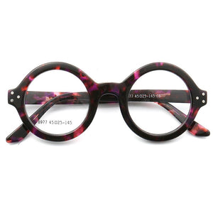 Oversize Round Women Eyeglasses Handmade Thick Acetate Frames Full-rim Optical Glasses Frames Men Eyewear Optic rx-able Black