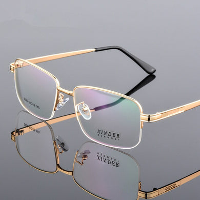 Oversize Square Business Men Prescription Glasses Big Ultralight Titanium Alloy Half Frame Myopia Presbyopia Eyeglasses For Male
