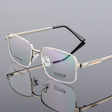 Carica l&#39;immagine nel visualizzatore di Gallery, Oversize Square Business Men Prescription Glasses Big Ultralight Titanium Alloy Half Frame Myopia Presbyopia Eyeglasses For Male