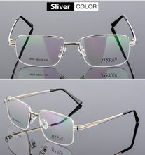 Carica l&#39;immagine nel visualizzatore di Gallery, Oversize Square Business Men Prescription Glasses Big Ultralight Titanium Alloy Half Frame Myopia Presbyopia Eyeglasses For Male