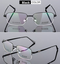 Carica l&#39;immagine nel visualizzatore di Gallery, Oversize Square Business Men Prescription Glasses Big Ultralight Titanium Alloy Half Frame Myopia Presbyopia Eyeglasses For Male