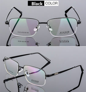 Oversize Square Business Men Prescription Glasses Big Ultralight Titanium Alloy Half Frame Myopia Presbyopia Eyeglasses For Male