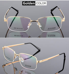 Oversize Square Business Men Prescription Glasses Big Ultralight Titanium Alloy Half Frame Myopia Presbyopia Eyeglasses For Male