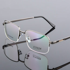 Oversize Square Business Men Prescription Glasses Big Ultralight Titanium Alloy Half Frame Myopia Presbyopia Eyeglasses For Male
