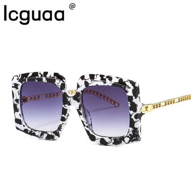 Oversize Square Sunglasses Metal Chain Legs Men Women Shades Vintage Glasses Male Female Eyewear