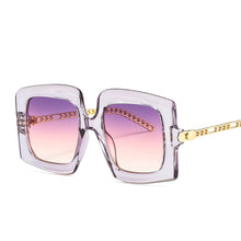 Load image into Gallery viewer, Oversize Square Sunglasses Metal Chain Legs Men Women Shades Vintage Glasses Male Female Eyewear