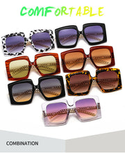 Load image into Gallery viewer, Oversize Square Sunglasses Metal Chain Legs Men Women Shades Vintage Glasses Male Female Eyewear