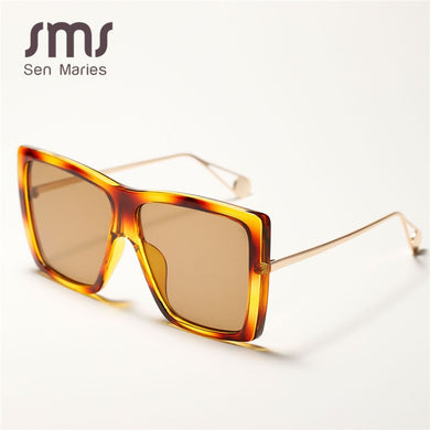 Oversize Square Sunglasses Women 2023 Classic Leopard Vintage Sun Glasses Personality For Men Retro Shades UV400 Oculos Male