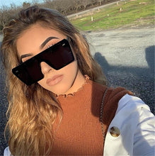 Load image into Gallery viewer, Oversize Square Sunglasses Women Brand Designer Flat Top Gradient Sun glasses Men Rimless Large Frame Oculos UV400