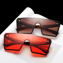 Load image into Gallery viewer, Oversize Square Sunglasses Women Brand Designer Flat Top Gradient Sun glasses Men Rimless Large Frame Oculos UV400