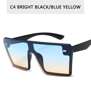 Oversize Square Sunglasses Women Brand Designer Flat Top Gradient Sun glasses Men Rimless Large Frame Oculos UV400