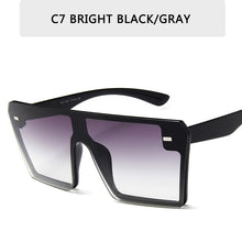 Load image into Gallery viewer, Oversize Square Sunglasses Women Brand Designer Flat Top Gradient Sun glasses Men Rimless Large Frame Oculos UV400
