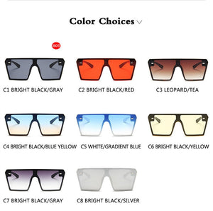 Oversize Square Sunglasses Women Brand Designer Flat Top Gradient Sun glasses Men Rimless Large Frame Oculos UV400