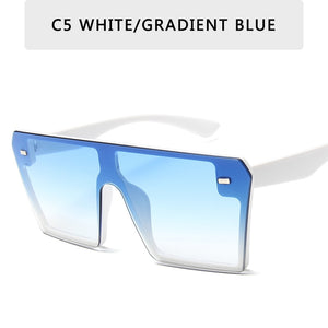 Oversize Square Sunglasses Women Brand Designer Flat Top Gradient Sun glasses Men Rimless Large Frame Oculos UV400