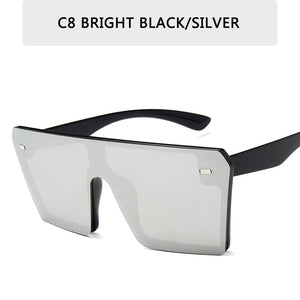 Oversize Square Sunglasses Women Brand Designer Flat Top Gradient Sun glasses Men Rimless Large Frame Oculos UV400