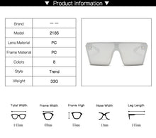 Load image into Gallery viewer, Oversize Square Sunglasses Women Brand Designer Flat Top Gradient Sun glasses Men Rimless Large Frame Oculos UV400