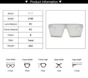 Oversize Square Sunglasses Women Brand Designer Flat Top Gradient Sun glasses Men Rimless Large Frame Oculos UV400