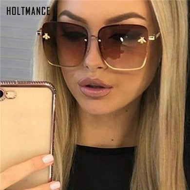Oversize Square Sunglasses Women Driving Shades Men  Sun Glasses Brand Designer Web Celebrity Female Eyewear Bee Sunglass