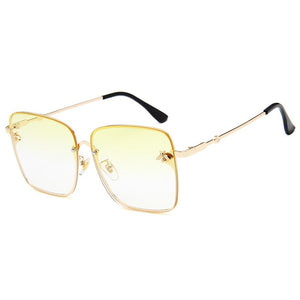 Oversize Square Sunglasses Women Driving Shades Men  Sun Glasses Brand Designer Web Celebrity Female Eyewear Bee Sunglass