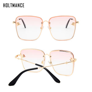 Oversize Square Sunglasses Women Driving Shades Men  Sun Glasses Brand Designer Web Celebrity Female Eyewear Bee Sunglass