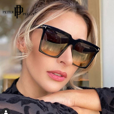 Oversize Square Sunglasses Women Vintage Brand Designer Big Frame Sun Glasses Black Gradient Shades Woman UV400 Oculos De Sol