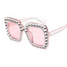 Load image into Gallery viewer, Oversize Sunglasses Top Rhinestone  Brand Designer Sunglasses For Women Square Shades Women Retro Black