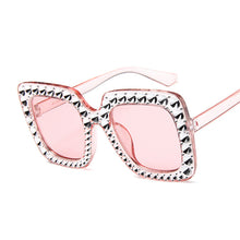 Load image into Gallery viewer, Oversize Sunglasses Top Rhinestone  Brand Designer Sunglasses For Women Square Shades Women Retro Black
