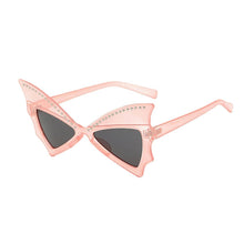 Load image into Gallery viewer, Oversize Sunglasses Women Bat  Shades Sun glasses Rivet Big Frame Sunglass Personality Dance Party Glasses