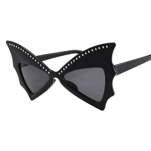 Oversize Sunglasses Women Bat  Shades Sun glasses Rivet Big Frame Sunglass Personality Dance Party Glasses