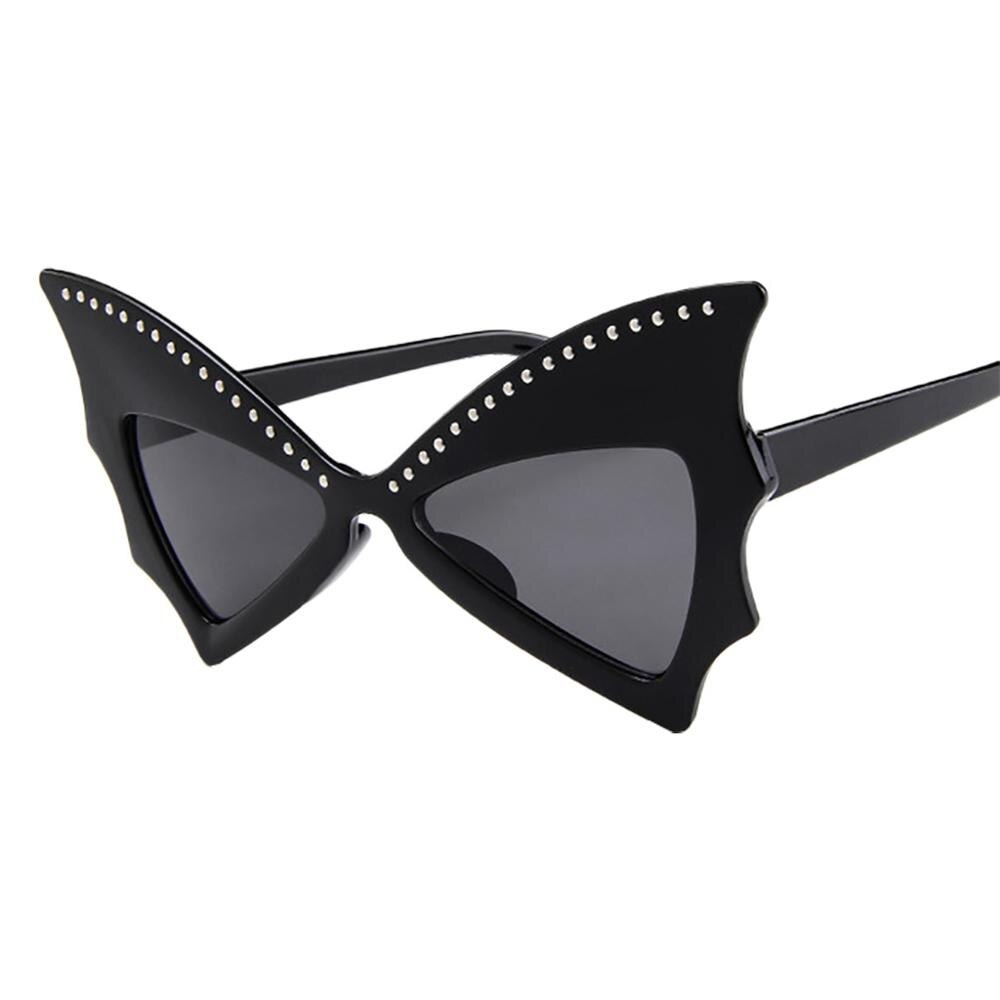 Oversize Sunglasses Women Bat  Shades Sun glasses Rivet Big Frame Sunglass Personality Dance Party Glasses