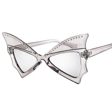 Load image into Gallery viewer, Oversize Sunglasses Women Bat  Shades Sun glasses Rivet Big Frame Sunglass Personality Dance Party Glasses