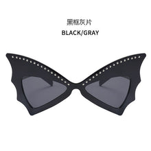 Load image into Gallery viewer, Oversize Sunglasses Women Bat Sharp Shades Sun glasses Rivet Big Frame Sunglass Personality Dance Party Glasses