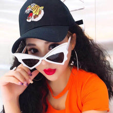 Load image into Gallery viewer, Oversize Sunglasses Women Bat Sharp Shades Sun glasses Rivet Big Frame Sunglass Personality Dance Party Glasses