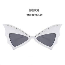 Load image into Gallery viewer, Oversize Sunglasses Women Bat Sharp Shades Sun glasses Rivet Big Frame Sunglass Personality Dance Party Glasses