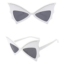 Load image into Gallery viewer, Oversize Sunglasses Women Bat Sharp Shades Sun glasses Rivet Big Frame Sunglass Personality Dance Party Glasses