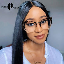 Load image into Gallery viewer, Oversize Sunglasses Women Cat Eye Glasses Frame  Brand Designer Eyewear Leopard Prescription Optical Frames