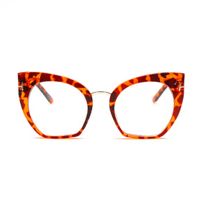 Oversize Sunglasses Women Cat Eye Glasses Frame  Brand Designer Eyewear Leopard Prescription Optical Frames