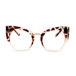 Oversize Sunglasses Women Cat Eye Glasses Frame  Brand Designer Eyewear Leopard Prescription Optical Frames