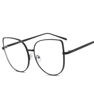 Oversize Women Metal Cat Eye Glasses Frame Brand Designer  Men Clear Lens Eyeglasses eyewear glasses frame for women