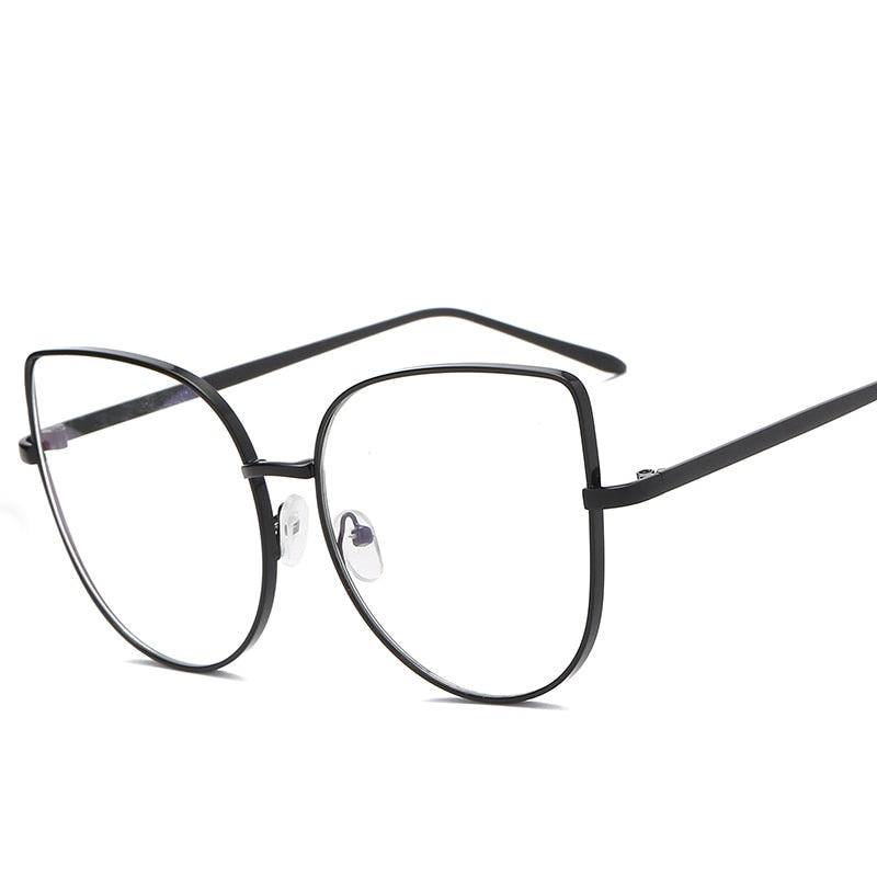 Oversize Women Metal Cat Eye Glasses Frame Brand Designer  Men Clear Lens Eyeglasses eyewear glasses frame for women