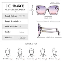 Load image into Gallery viewer, Oversize Women Sunglasses Square Frame Big  Sun Glasses Gradient Sexy Shades Brand Designer Retro Female gafas de sol