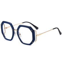 Load image into Gallery viewer, Oversize polygon Metal Frame Women Retro Round Optical Transparent glasses Anti Bule Light CLear Prescription Glasses Vintage